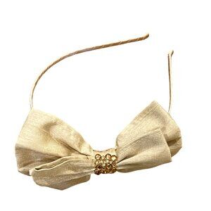 Bari Lynn Gold Bow Headband With Gold Sequin Detail For Girls